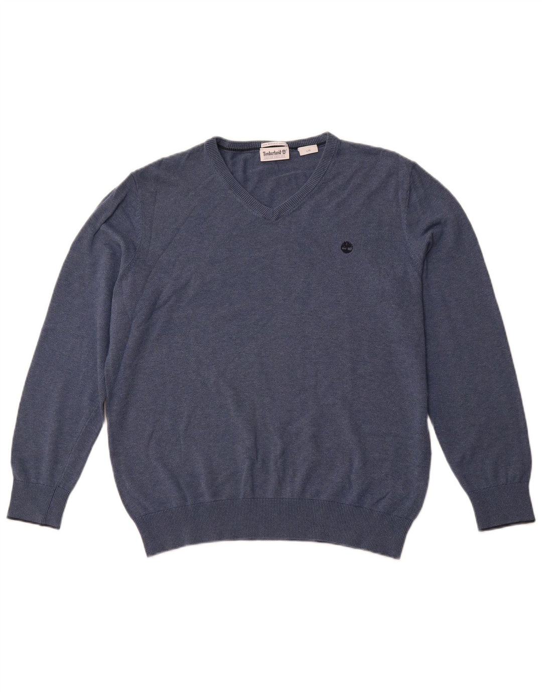 TIMBERLAND Dame V-hals sweater UK 16 Stor marineblå bomuld