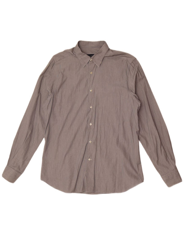 Massimo Dutti Herre Slim Fit skjorte XL Grå nålestribet bomuld