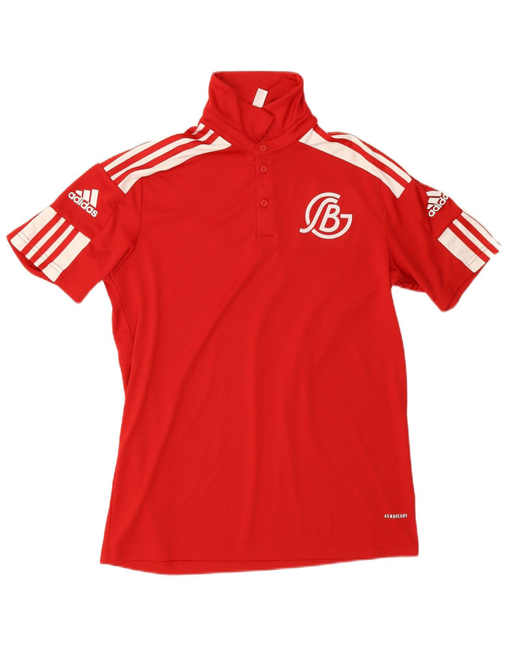 Adidas Herre Aeroready Grafisk Polo Shirt Lille Rød Colourblock Polyester