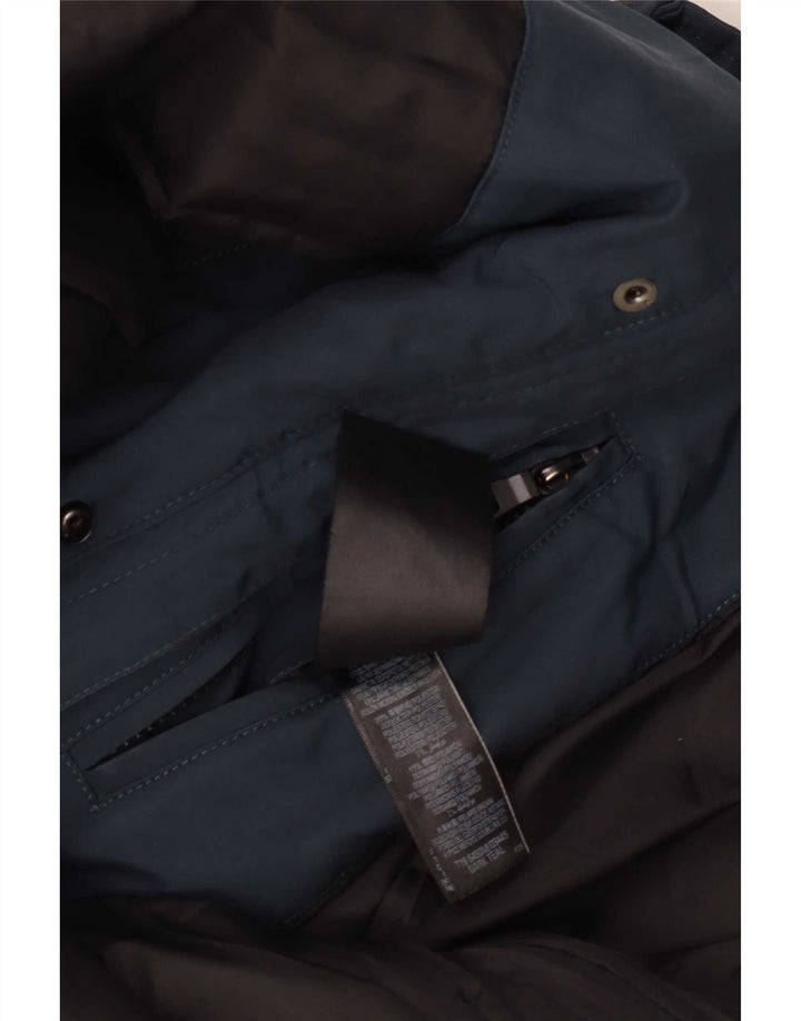 Marks & Spencer Herre Hættevindjakke UK 38 Medium Blue Polyester