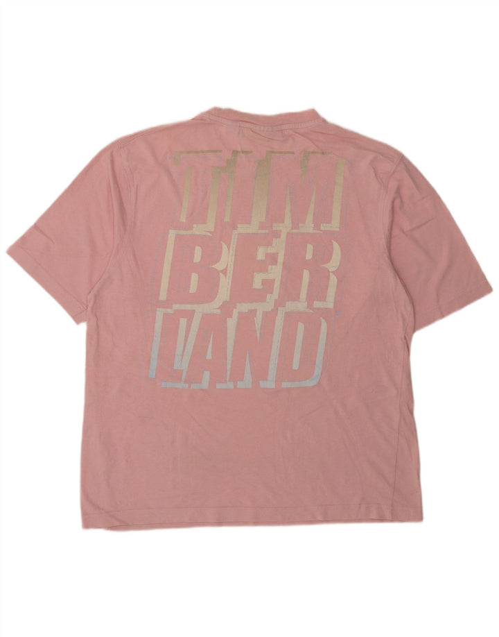 Timberland Herre Grafisk T-Shirt Top Stor Pink Bomuld