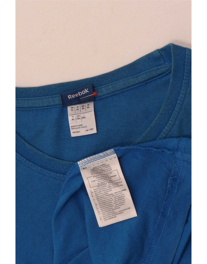 Reebok Herre Grafisk T-Shirt Top XL Blå Bomuld