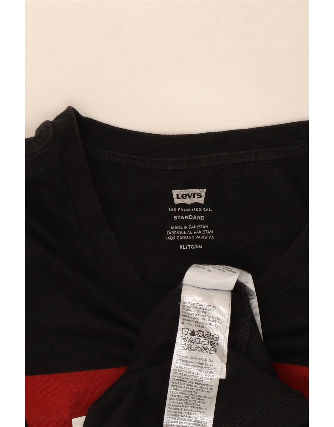 Levi's Herre Standard Fit Grafisk Top Langærmet XL Sort Bomuld