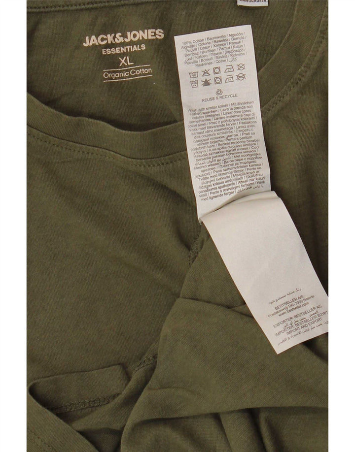 Jack & Jones Herre T-Shirt Top XL Khaki Bomuld