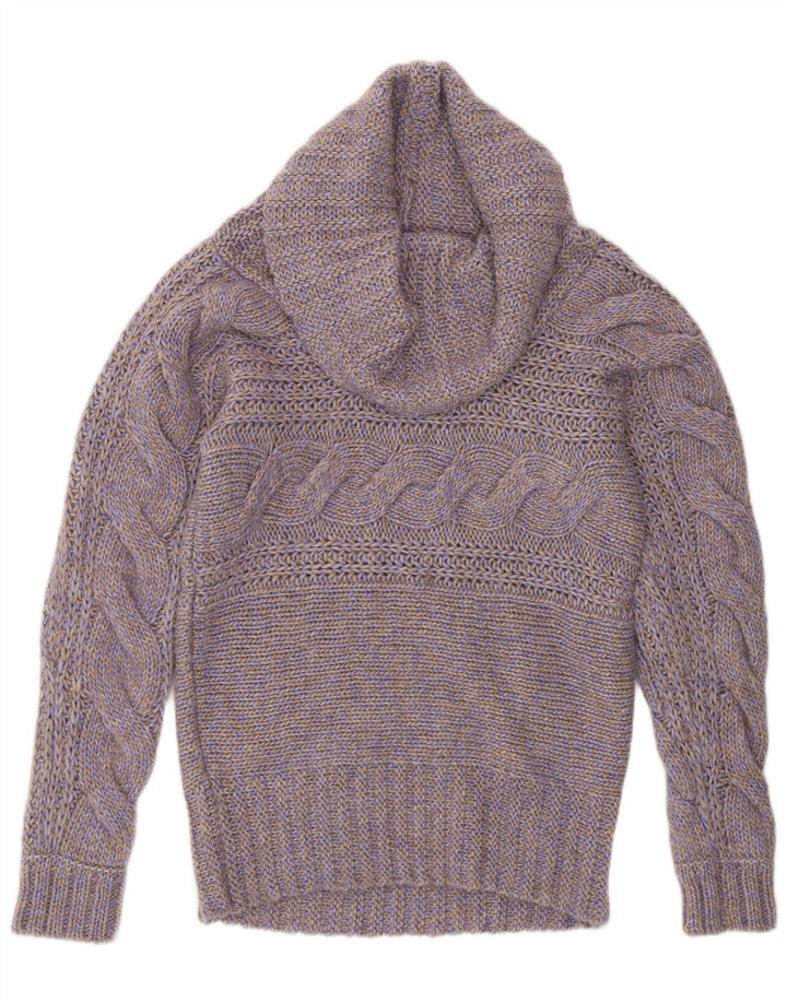 Esprit Dame Rullehals Sweater UK 14 Medium Lilla Uld