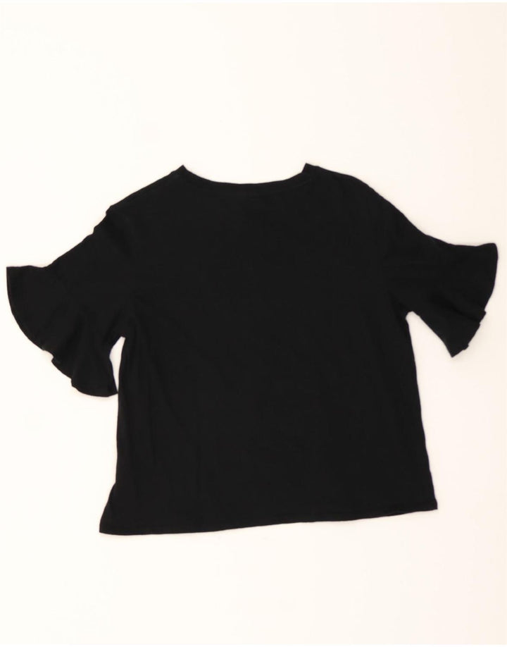 MOSSIMO Womens Blouse Top UK 10 Small Black Cotton Vintage Mossimo and Second-Hand Mossimo from Messina Hembry 