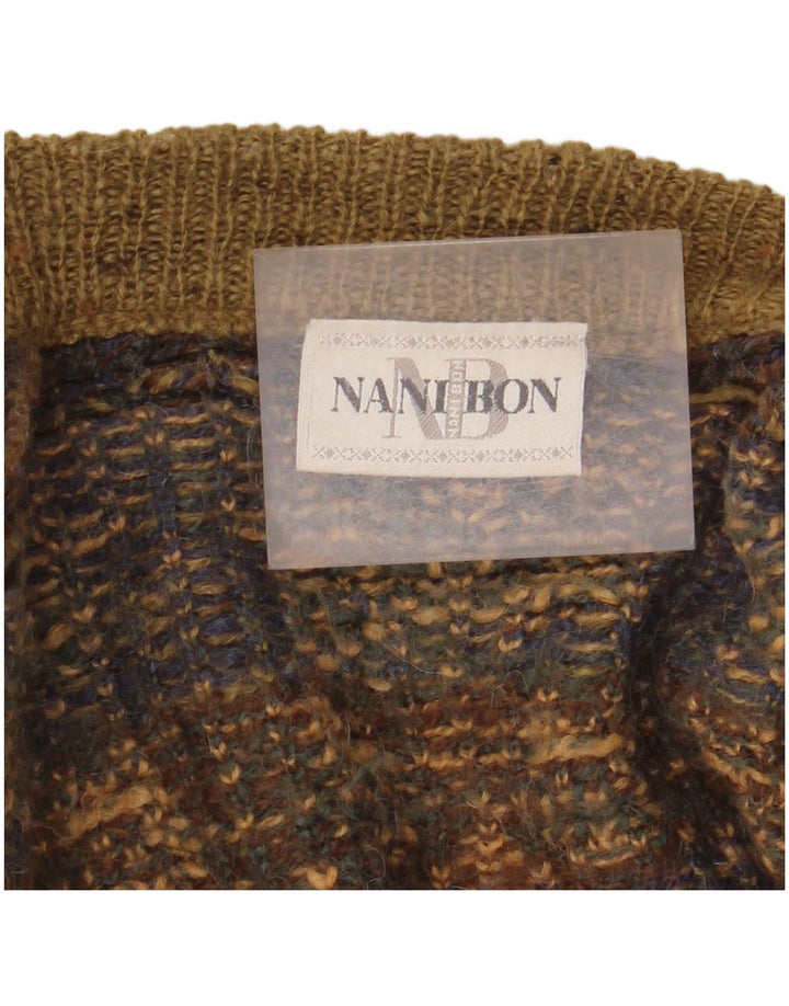NANI BON Herre ærmeløs cardigan sweater IT 52 Large Khaki Fair Isle