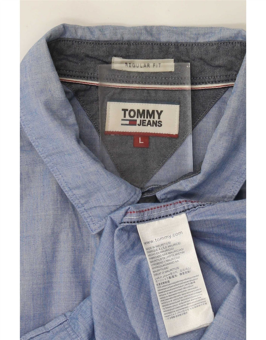 Tommy Hilfiger Herre Regular Fit skjorte Stor blå bomuld