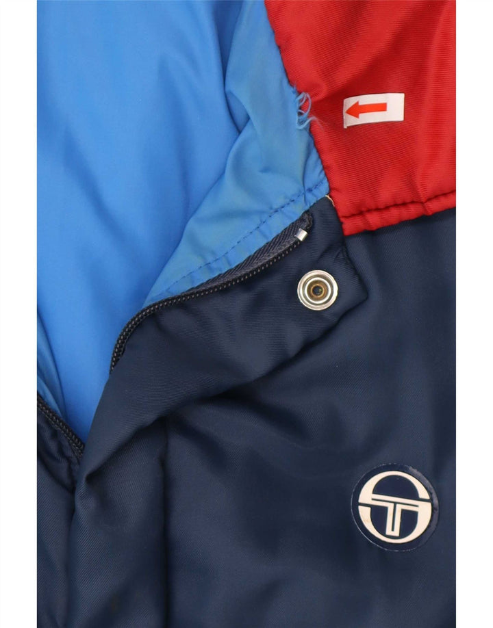 Sergio Tacchini Herre hættepolstret jakke IT 52 XL Navy Blue Colourblock