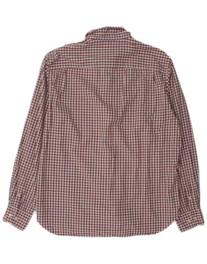 Massimo Dutti Herre Flannel Shirt 2XL Burgundy Gingham