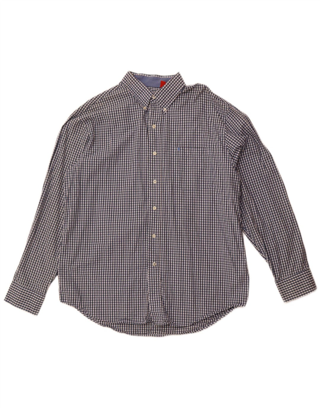 Izod herreskjorte stor blå ternet bomuld