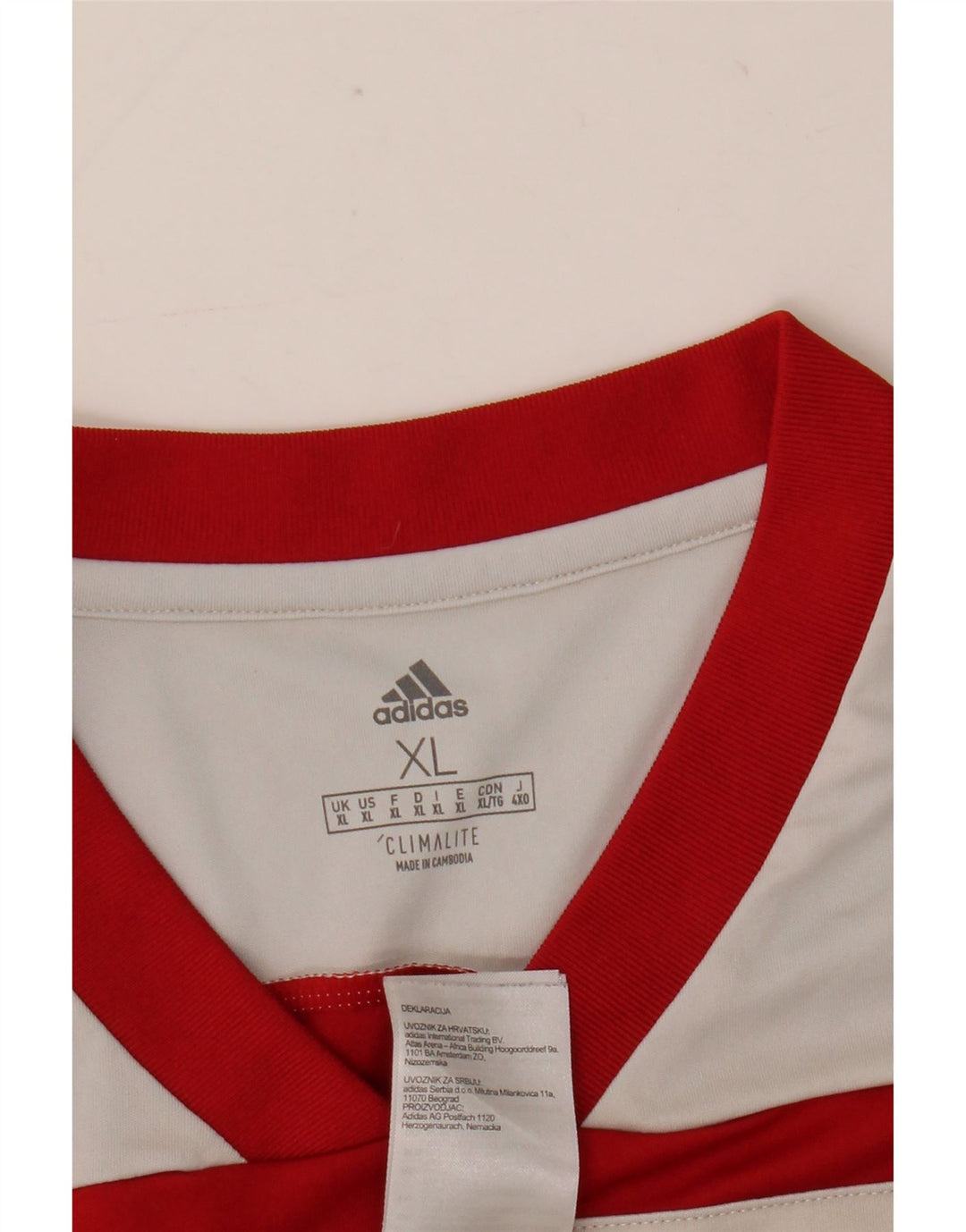 Adidas Herre Climalite T-Shirt Top XL Rød Colourblock Polyester