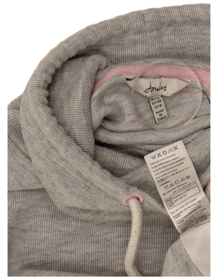 Joules Dame Rullehals Sweatshirt Jumper UK 12 Medium Grey Flecked Bomuld