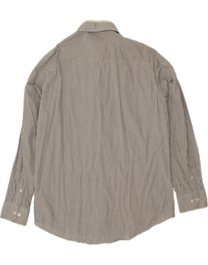 CALVIN KLEIN Mens Regular Fit Shirt Size 16 Large Grey Check Cotton Vintage Calvin Klein and Second-Hand Calvin Klein from Messina Hembry 