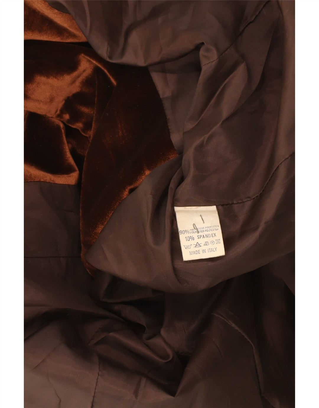Vintage dame velour 1-knap blazerjakke UK 14 Medium Brown Classic