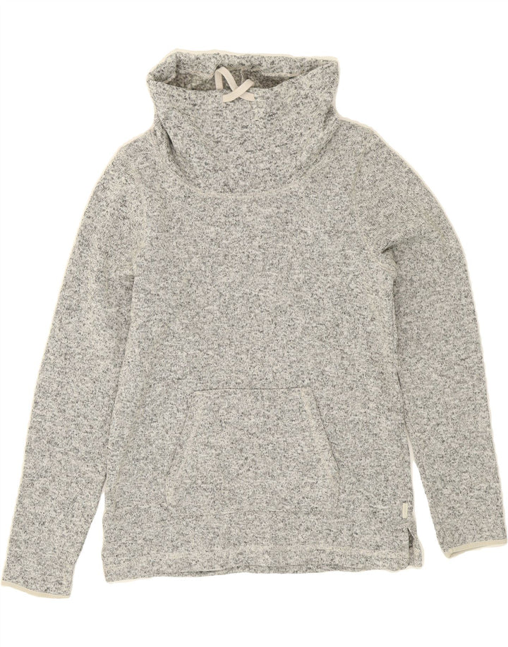 EDDIE BAUER Womens Sweatshirt Jumper UK 12 Medium Grey Flecked Polyester Vintage Eddie Bauer and Second-Hand Eddie Bauer from Messina Hembry 