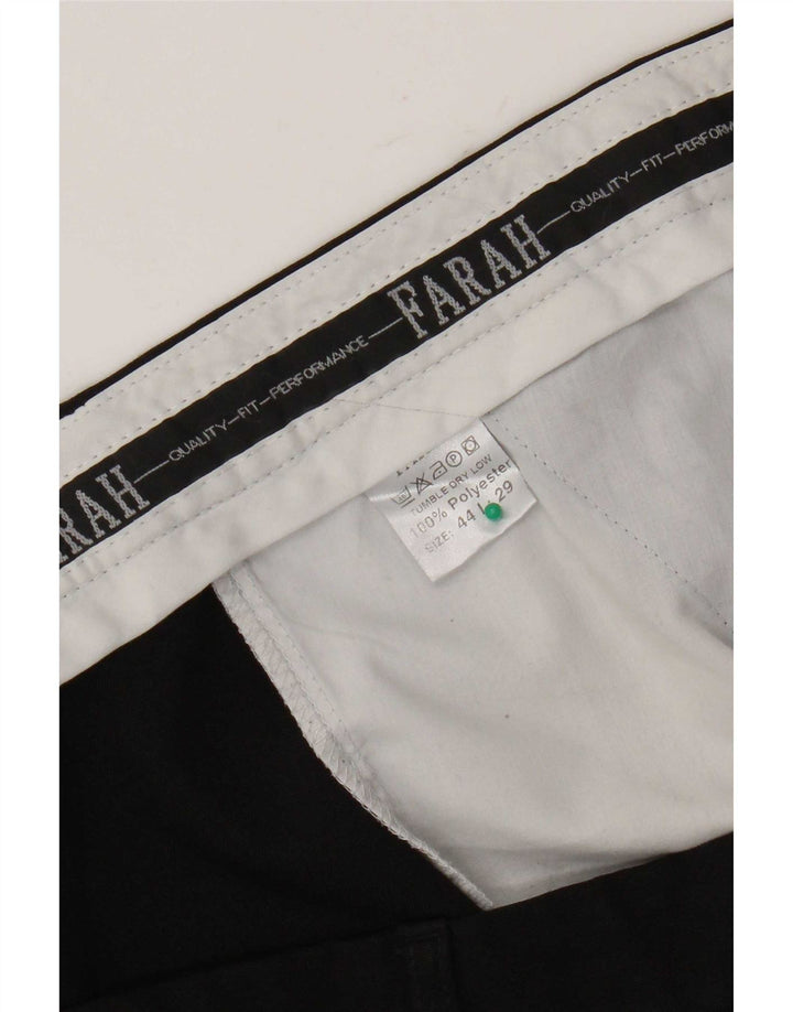 Farah Lige Chinobukser til mænd W44 L29 Sort polyester