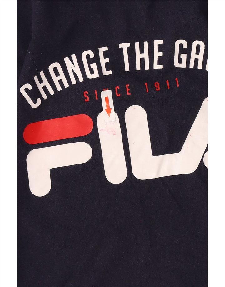 Fila Herre grafisk T-shirt top XL marineblå bomuld