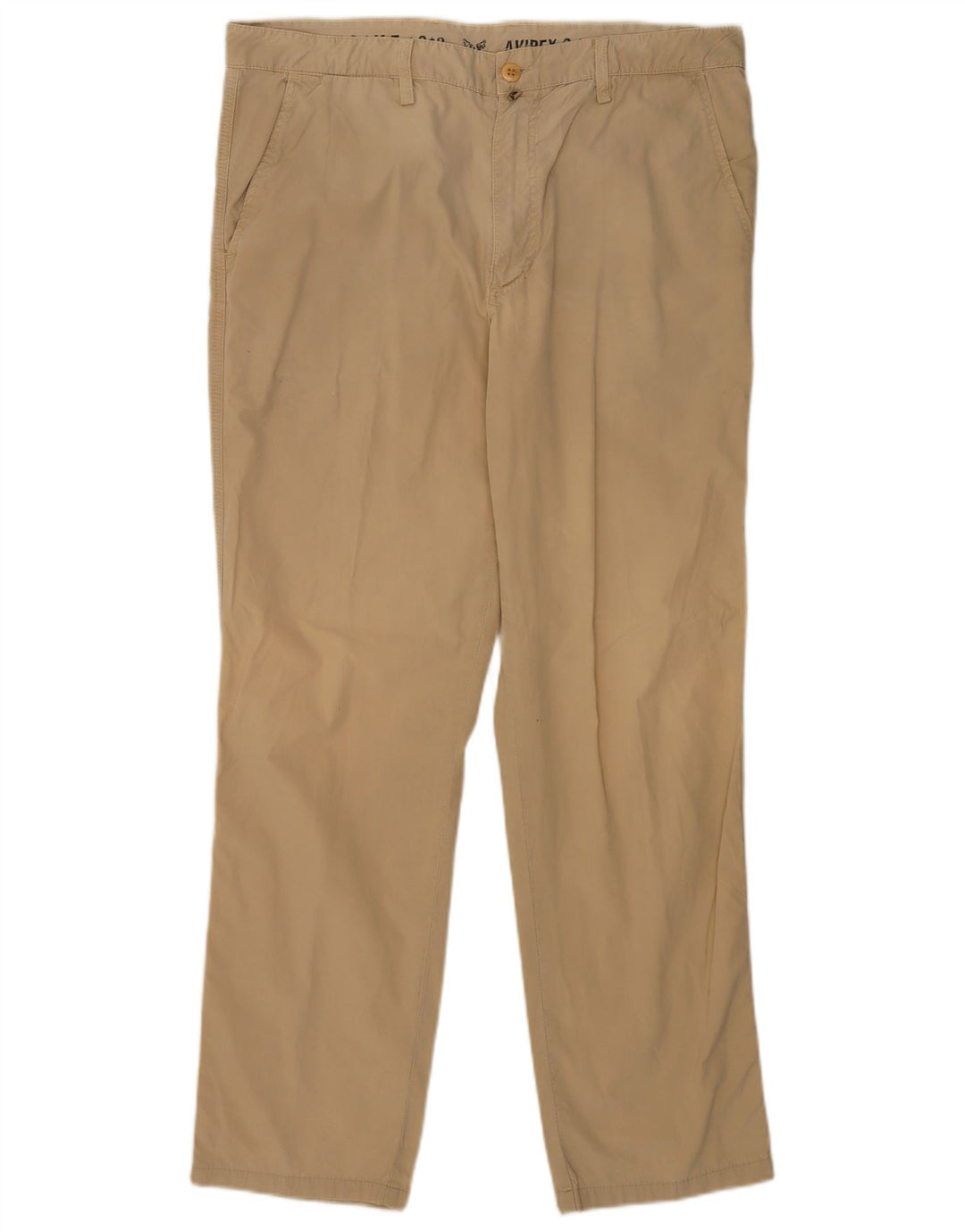 Avirex Herre Regular Chino Bukser W38 L32 Khaki Bomuld