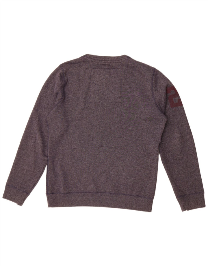 Superdry grafisk sweatshirt til mænd, stor marineblå flækket bomuld