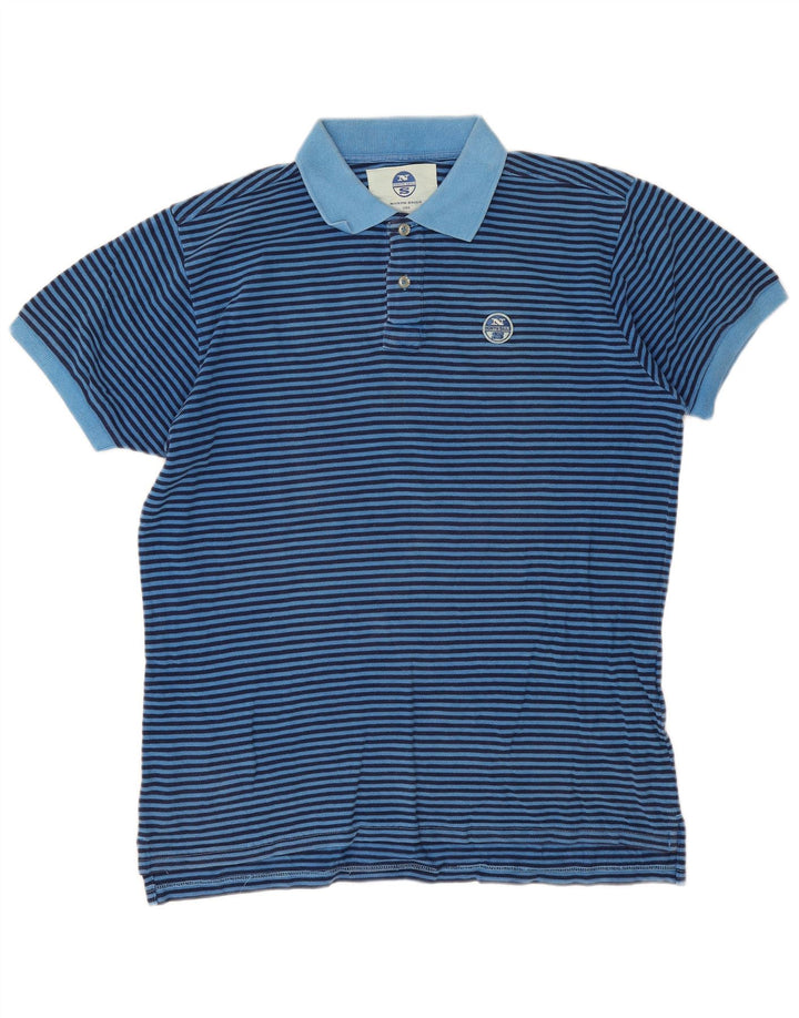 North Sails Herre poloshirt Stor blå stribet bomuld