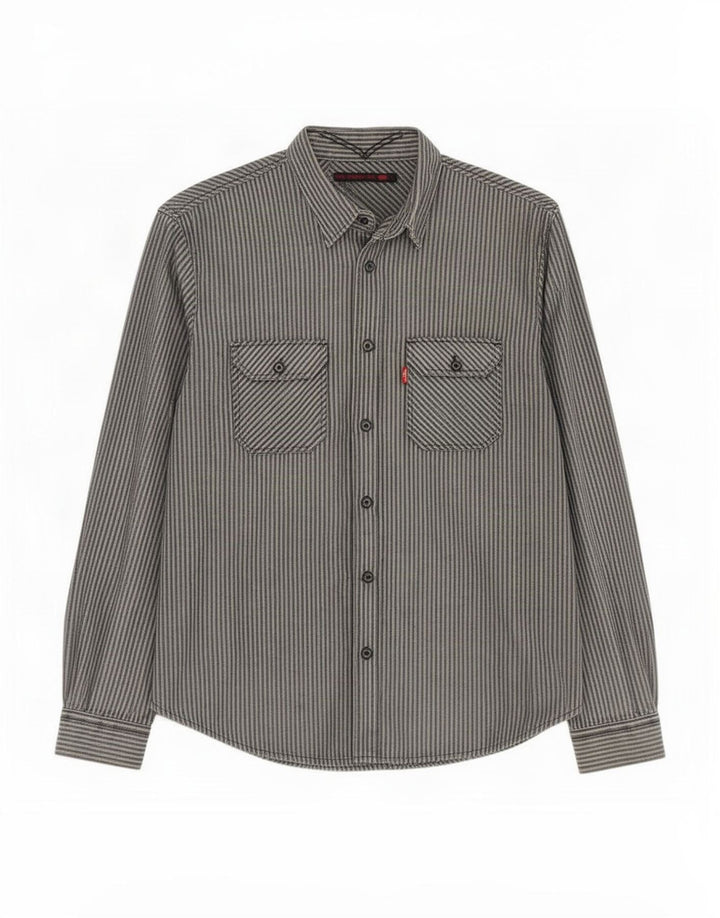 Levi's herreskjorte stor grå nålestribet bomuld