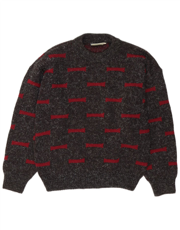 Ciao herre rund hals sweater mellemgrå geometrisk
