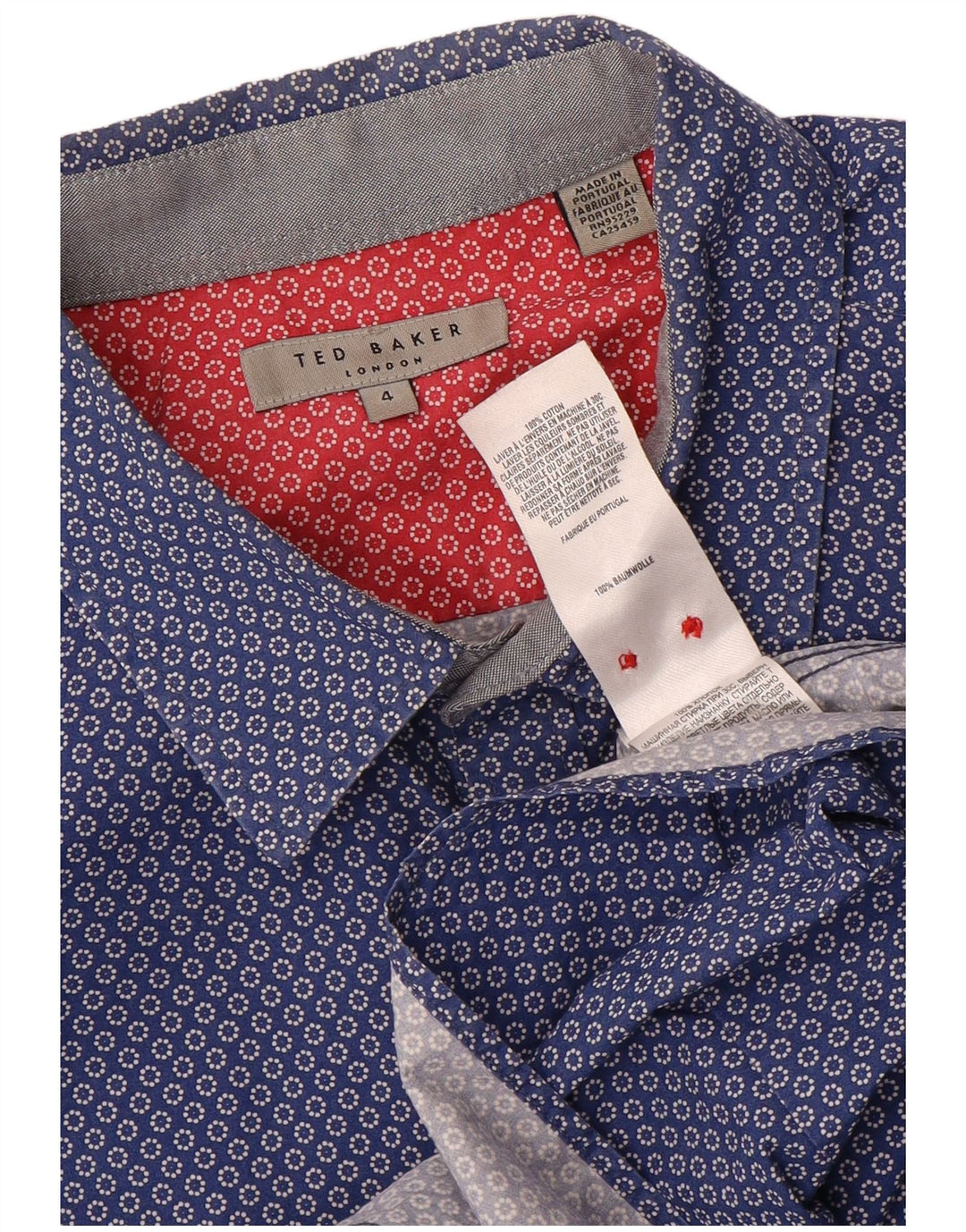 Ted Baker Herreskjorte str. 4 Large Blue Spotted Cotton