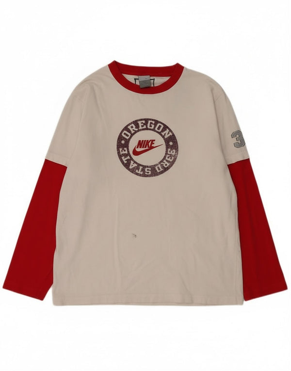 Nike Boys Oregon State grafisk top langærmet 13-14 år XL Hvid