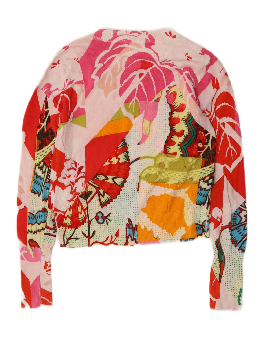 Desigual Dame Crew Neck Jumper Sweater UK 10 Small Multicolored Floral