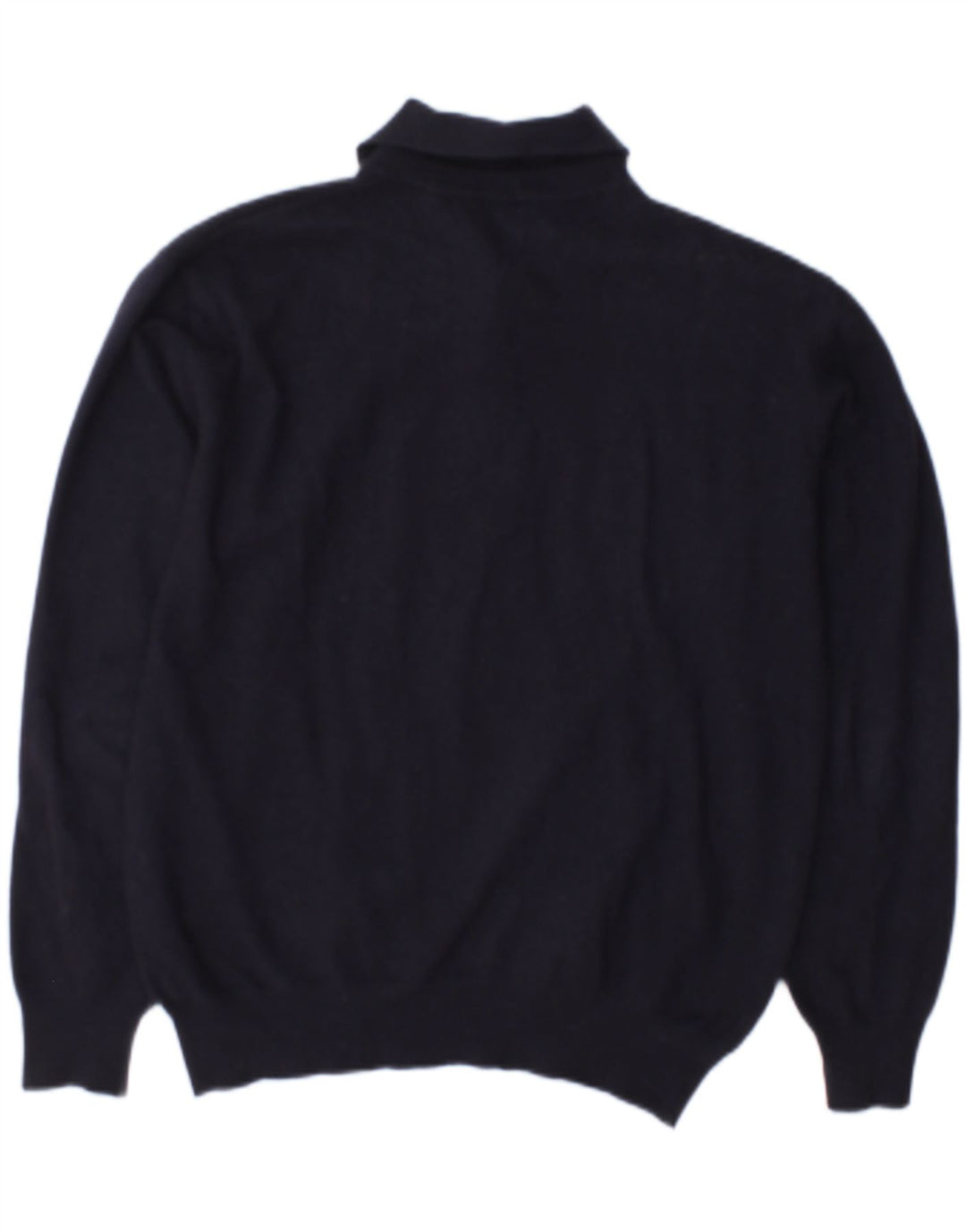 Trussardi Jeans Herre Polo Neck Jumper Sweater Medium Marineblå Uld