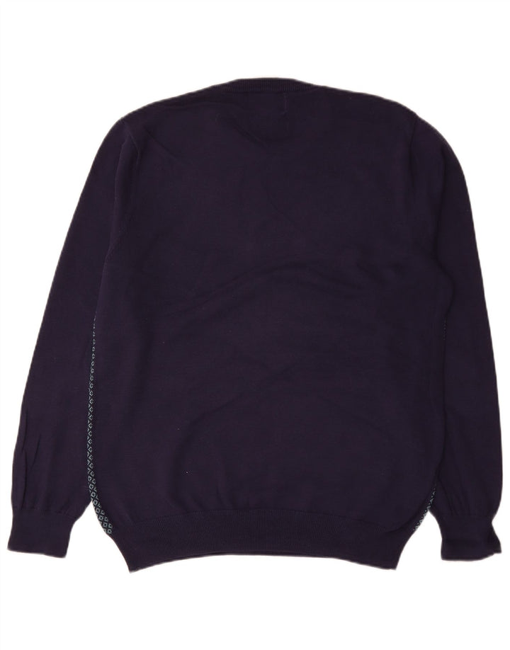 Marks & Spencer herre skræddersyet pasform rund hals sweater stor marineblå