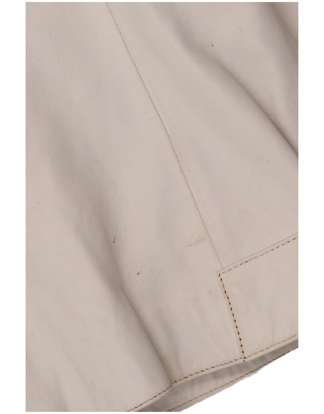 Arlen Ness Dame Læder Biker Jacket UK 18 XL Off White Læder
