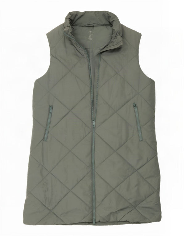 Marks & Spencer Womens Longline Polstret Gilet UK 18 XL Grøn Polyester
