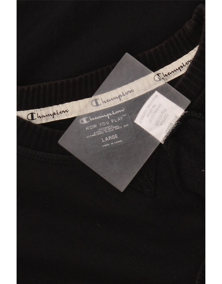 Champion Herre Grafisk Sweatshirt Jumper Stor Sort Bomuld