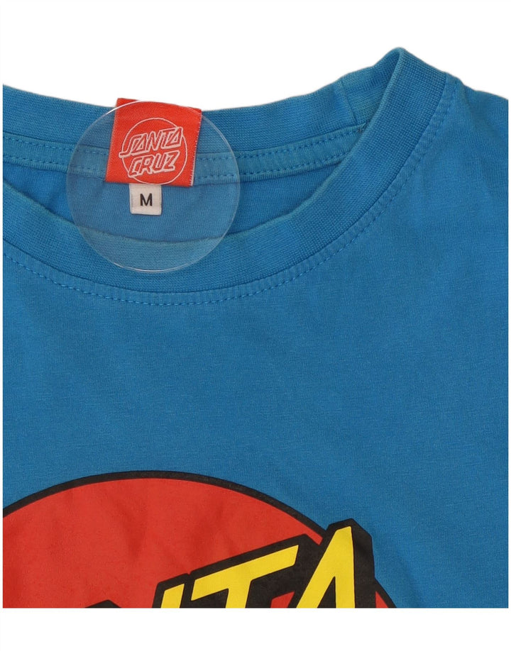 Santa Cruz Herre grafisk T-shirt Top Medium Blue Bomuld