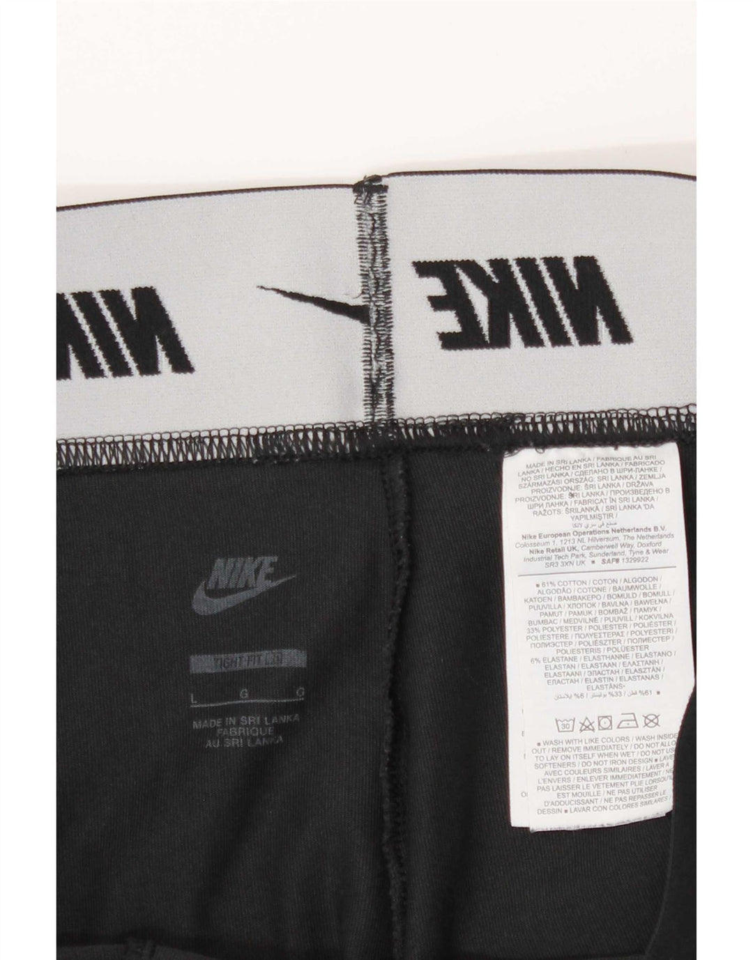 Nike Dame Grafiske Leggings UK 16 Large Black Bomuld