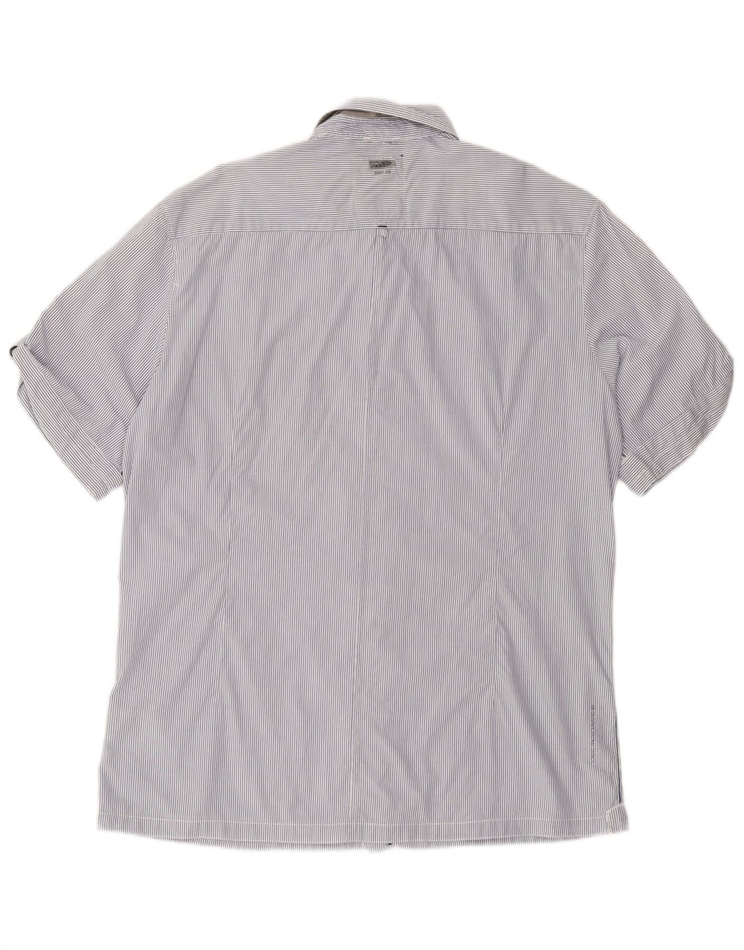 G-STAR kortærmet herreskjorte 2XL marineblå nålestribet bomuld