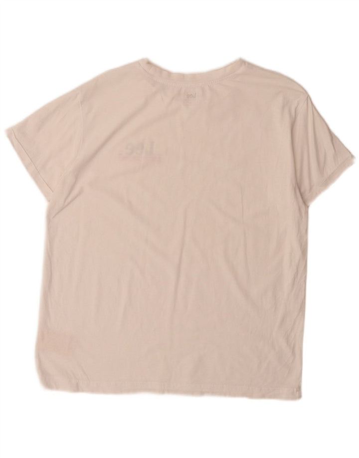Lee Herre grafisk T-shirt top lille hvid bomuld