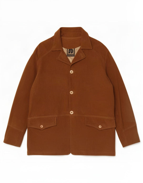 Essebi Mens Suede Jacket IT 50 Large Brown Leather