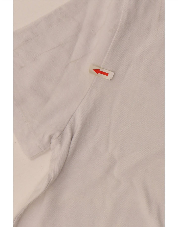 Zara Dame T-Shirt Top UK 14 Medium Hvid Bomuld