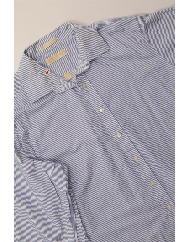 MICHAEL KORS Mens Shirt XL Blue Pinstripe Cotton Vintage Michael Kors and Second-Hand Michael Kors from Messina Hembry 