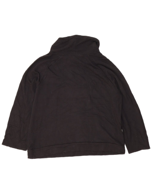 Fat Face Dame Oversized Roll Neck Sweatshirt Jumper UK 10 Small Black