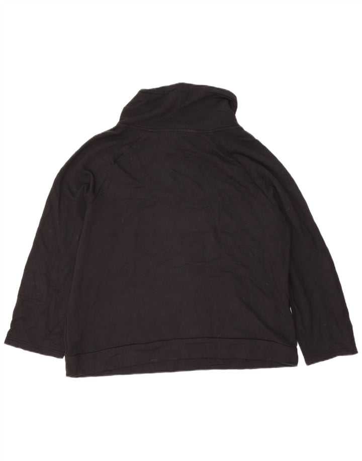 Fat Face Dame Oversized Roll Neck Sweatshirt Jumper UK 10 Small Black