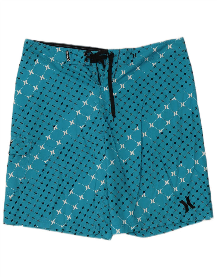 Hurley Herre svømmeshorts XL Blå Geometrisk Polyester