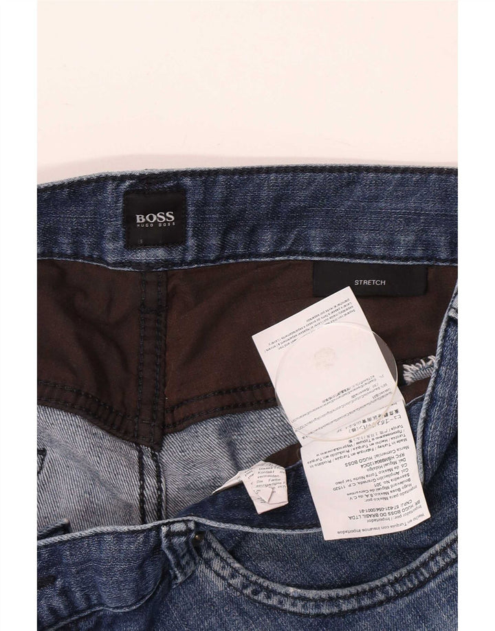Hugo Boss Herre Stretch Slim Jeans W34 L32 Blå Bomuld