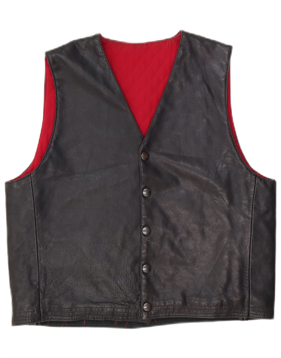 Vintage herre lædervest medium sort