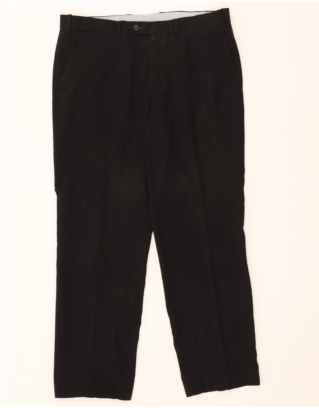 Marks & Spencer Straight Chino-bukser til mænd W36 L31 Sort polyester