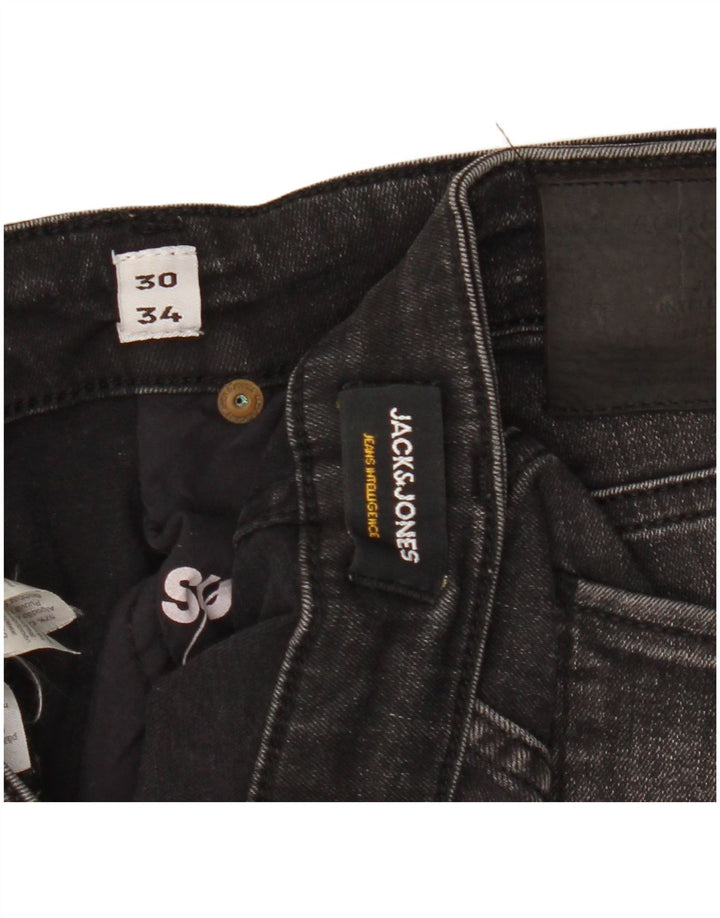 Jack & Jones Herre Slim Jeans W30 L34 Sort Bomuld