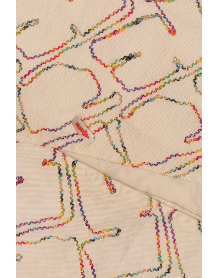 Vintage Midi-nederdel til kvinder W26 Small Off White Geometrisk